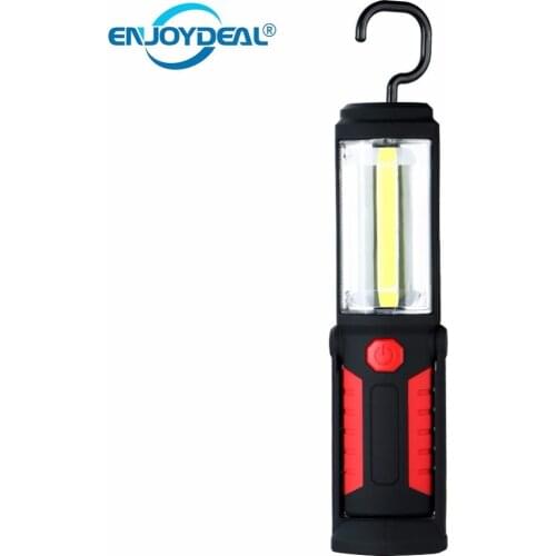Mini Flashlight Torch LED Work Light Inspection Lamp COB Garage Magnetic Maintenance Light for Camping Tent Lantern Hook