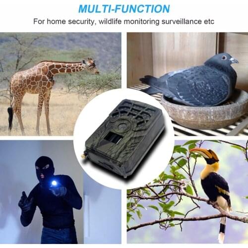 Mini PR-300C Trail Camera 720P Night Vision Motion Activated Cam with IP54 Battery Powered Wildlife 120° Wide Angle Lens