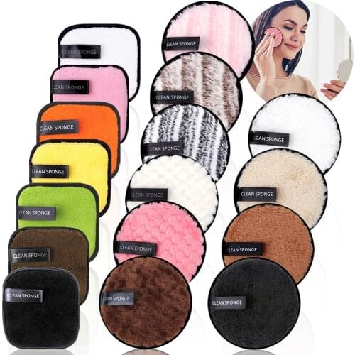 Reusable Makeup Remover Pads Cotton Clean Sponge Washable Wipes Make Up Remover Microfiber Discs Soft Natural Cleansing Towel
