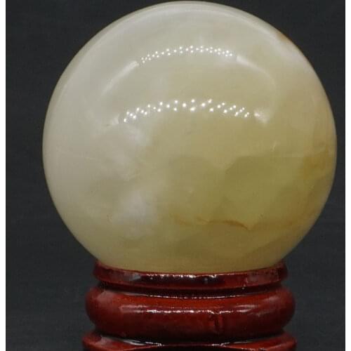 Natural Afghan Jade Ball Natural Mineral Quartz Sphere Hand Massage Crystal Ball Healing Feng Shui Home Decor Accessory 40mm