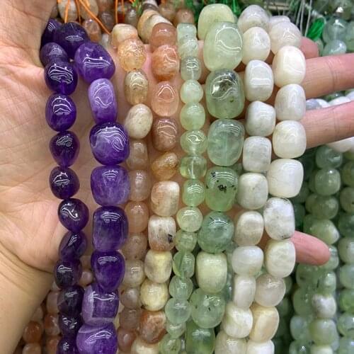Natural Amethysts Sunstone Prehnite Moonstone Stone Beads 15'' Irregular DIY Loose Quartz Beads For Jewelry Making Beads