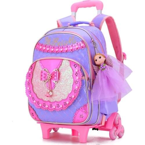 New Student School bag Rolling Backpack kids Trolley bag for girl school backpack wheeled bag Children Trolley backpack wheels