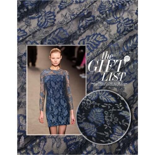 2018 new fashion Leaf Golden thread embroidery Lace Embroidered fabric cotton fabric tissu au metre telas por metros