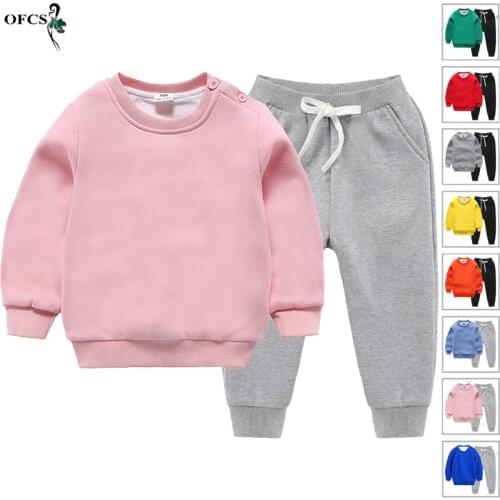 New Winter Warm Boys Girls Clothes Suits Casual Male Cotton Sweatshirts Children Suits+Pants Sports Suit 2Pcs/Set Casual Outwear