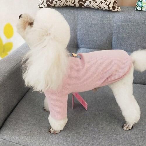 Pet Bottoming Dog Clothes Pure Cotton Spring Autumn Pet Homewear Shirts Stand Collar High Elastic Pit Stripe Cat Clothing