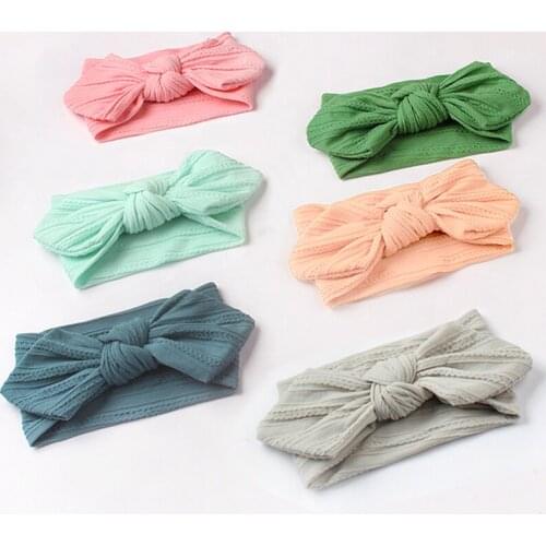 Solid Color Baby Headband With Rabbit Ear Soft Elastic Nylon Kids Hair Accessories Cute Princess Hair Band For Baby Girl Boy