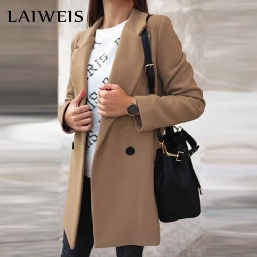 Clothes 2020 Women Autumn Winter Fashion Wide Lapel Double-line Buttons Warm Coat Outwear khaki trench coat ladies clothing