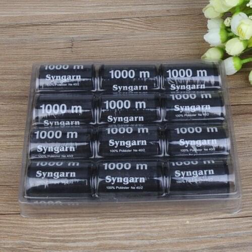 Polyester Sewing Thread 1000m White/black Polyester Handmade Sewing Thread Embroidery Sewing Accessories For Sewing Machine