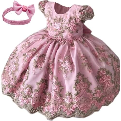 Flower Baby Girl Clothes 1 Year Birthday Party Dress for Girls Christening Gown Tutu Newborn Baby Girls Dress Vestido Infantil