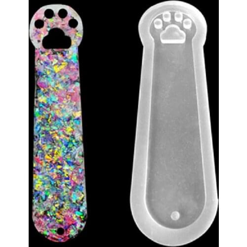 1pcs Cat Claw Silicone Mold Mould Epoxy Resin Jewelry Bookmark DIY Craft with Hole
