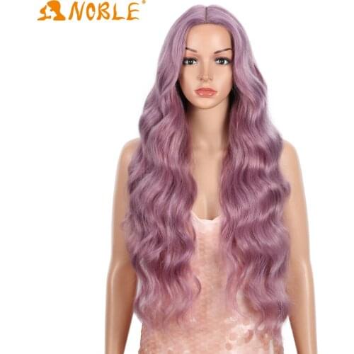 Noble girl DIY Synthetic косплей long Wavy Blond Wigs Purple Wigs Lolita Wig Cosplay peruca lisa For Women Heat Resistant Wig