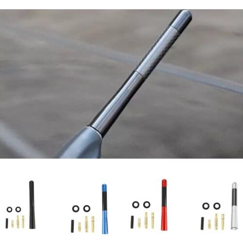 Car Styling Universal Carbon Fiber Aluminum 4.7" Screw-On Short Car Radio Antenna Auto Accessories Auto Exterior Parts New 2020