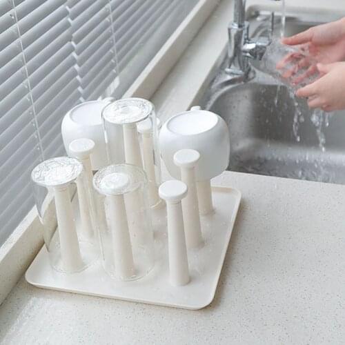 Cup Drying Rack, Plastic Non-Slip Bottom Mug Tree Holder Organizer Rack Stand for Drinking Glass and Sports Bottle Dropship