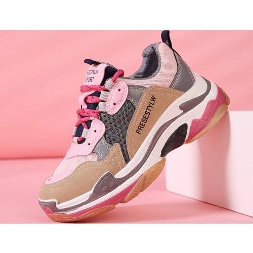 FEBMOFL Spring/Summer New Fashion Thick Sole Breathable Mesh Running Sports Shoes Womens Sneakers Women Chunky Sneaker Shoes