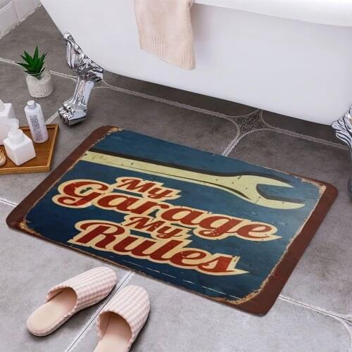 Garage vintage Carpet Areas Rug Non-slip Floor Mat Rug 3D Printing Living Room Bedroom Door Mat Home Decoration
