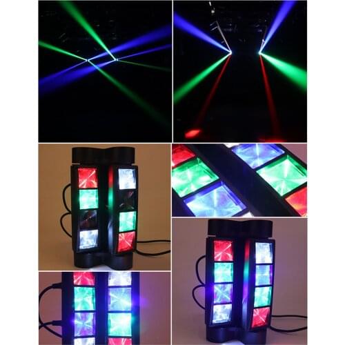 Eight Eyes RGBW Mini Moving Head Beam Light Sound Activated Disco Stage Light for Parties US