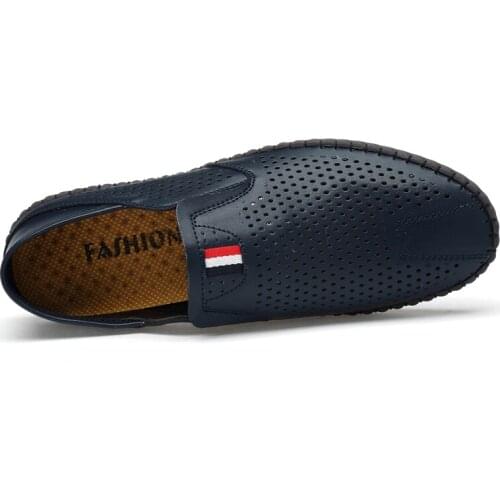 Quality Mens Summer Casual Leather shoes Male Mocassins Microfiber loafers Slip-on soft comfortable dress shoes Blue