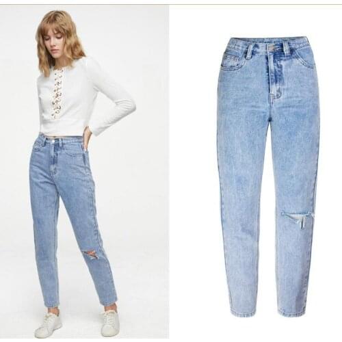 2021 High Waist Loose Comfortable Jeans For Women Plus Size Fashionable Casual Straight Pants Jeans Washed Boyfriend Jeans