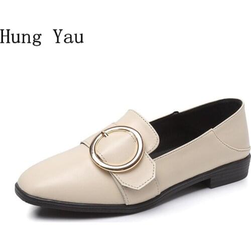Women Shoes Flats Shallow 2018 Summer Fashion Casual Shoes Woman Flat Work Slip On Comfortable Walking Loafers Plus Size 34-43