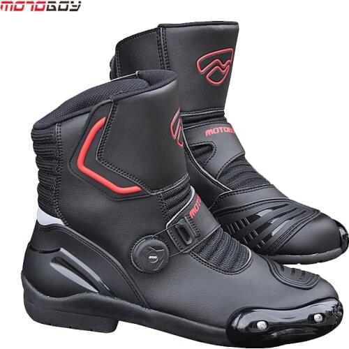 Winter Men Black motorcycle boots knight waterproof MOTOBOY motocross mid-calf motorbike shoes size 39-40-41-42-43-44