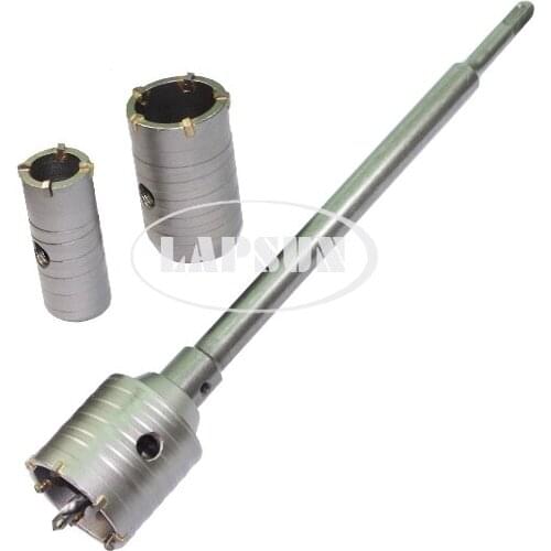 1pc 40mm Wall Impact Hummer Drill Bit Tool Kit Set Hole Saw Gun Cutter + SDS Plus Core Shaft For Wall Masonry Brick Stone New