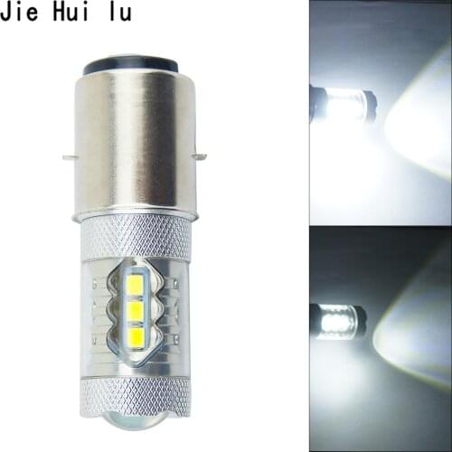 1PC BA20D H6 80W LED Light 12V Motorcycle Headlight Fog Light Bulb Super Bright White Lamp for Bike Moped Scooter ATV