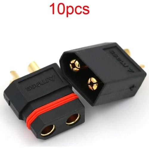 10PCS Amass Black XT60W Waterproof Large Current Battery Plug Gold-plated Male Female Connector for RC UAV FPV Drone Accessories