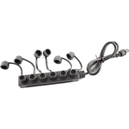 2PIN/4PIN Connector Waterproof IP67 6-way Junction Box Socket with Screw Cap (FOR LED Deck Light/Floor Light/Underground Light)