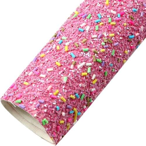 20*33cm Rainbow Color Chunky Glitter Faux Synthetic Leather Fabric For Bows Gift DIY Bag Shoes Crafts Accessories,1Yc18741