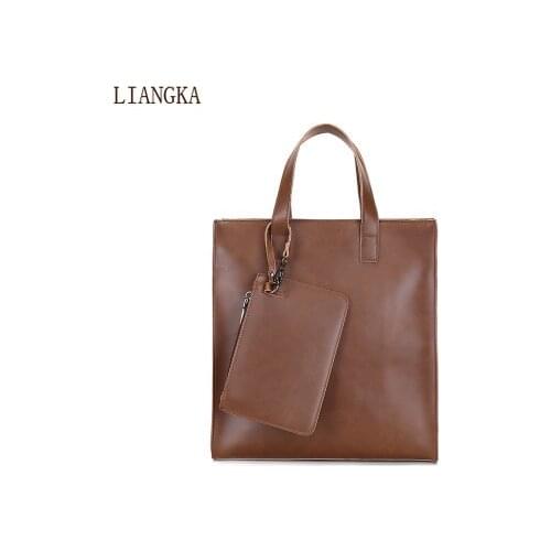 2021 Vintage Mens Briefcase Business Office Bags Crazy Horse Leather Handbag New Computer Laptop Bag Casual A Sac