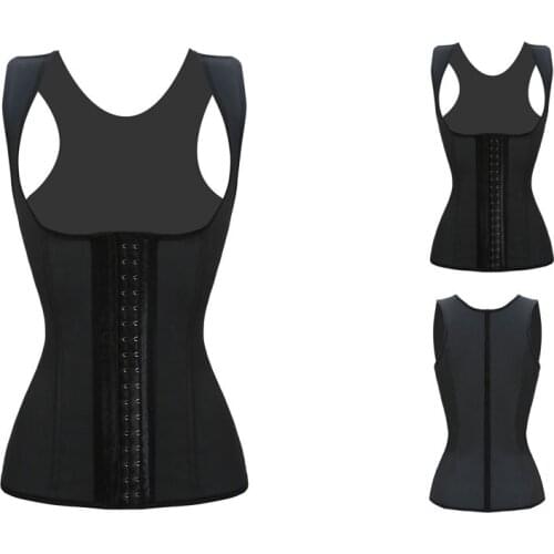 Free shipping latex vest body shaper black waist trainer rubber corset good quality female rubber vest w3427