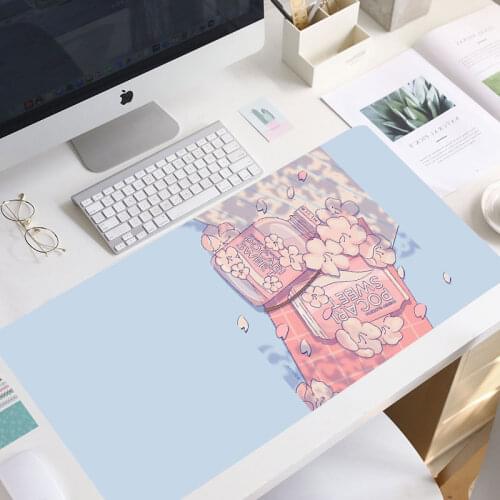 Large Anime Pink Mousepad Gamer Cute Kawaii XXL Gaming Mouse Pad Rubber Otaku Locking Edge Big Fashion Laptop Notebook mouse pad