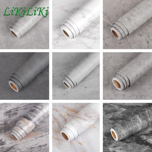 Cement Concrete Wallpaper Peel and Stick Self Adhesive Contact Paper for Countertop Cabinet Waterproof Removable Decorative Film
