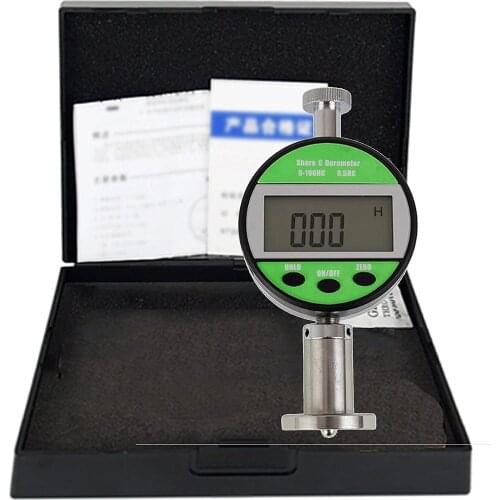 Digital Shore C Hardness Tester Durometer with Rubber Hardness Tester Measuring Range 0 to 100HC