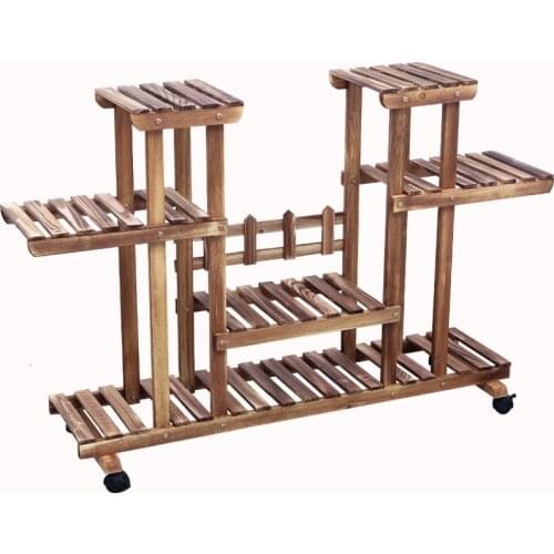 Wood Flower Rack Group Close A Living Room Multi-storey Landing Type Ground Corner Flowerpot Balcony Indoor Meaty Bonsai Frame