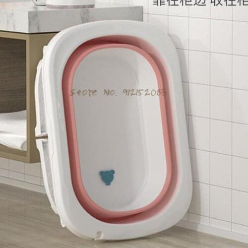 Baby Bathtub Children Bath Bucket Foldable Newborn Baby Swimming Bath Bucket Can Sit Large Size