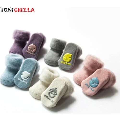 Baby Thick Warm Socks Cotton Newborn Winter Autumn Cute Kids Boys Girls Infant Anti Slip Colorful Fashion Style Socks CL5212