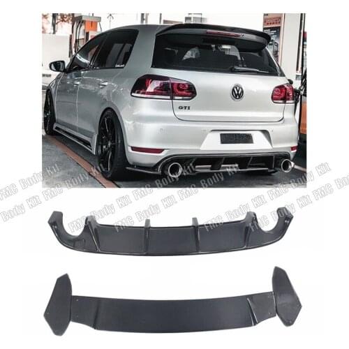 Real Carbon Fiber Rear Bumper Diffuser For Volkswagen Golf 6 VI MK6 GTI 2010-2013 Car Styling