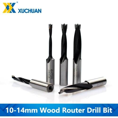 Right Rotation Router Bits Alloy Steel 10-14mm 2 Flute Router Drill Bits For Wood Boring Machine Drills Wood Forstner Drill Bit