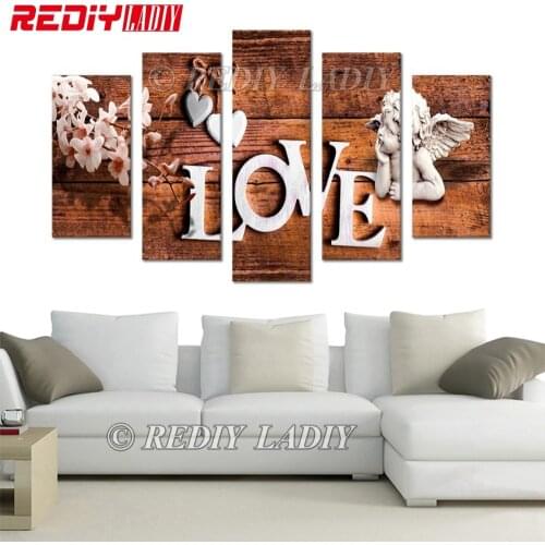 REDIY LADIY 5D Diamond Embroidery Triptych Full Square Crystal Modular Picture Love Cupid Angel Diamond Painting Multi Picture