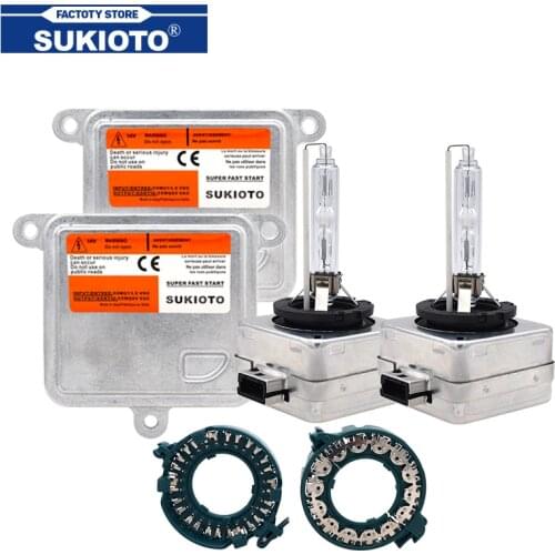 SUKIOTO 1 Set 55W D1S Xenon HID Headlight Kit D3S Error Free Canbus Ballast Kit 4300K 5000K 6000K 8000K D8S HID Xenon Light Bulb