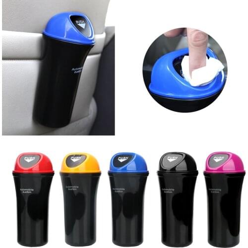 LEEPEE Auto Door Seat Back Visor Trash Bin Auto Organizer Storage Box Garbage Rubbish Holder Car-styling Dustbin Car Trash Can