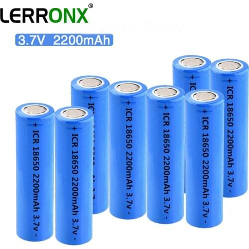 LERRONX ICR18650 3.7V 2200mAh Li ion 18650 Rechargeable battery for Flashlight Headlight Lithium Power Electronic Products