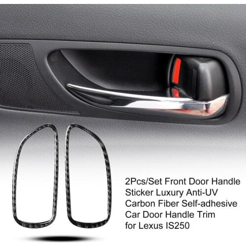 Set Front Door Handle Sticker Luxury Anti-UV Carbon Fiber Self-adhesive Car Door Handle Trim for Lexus IS250 Interior Stickers