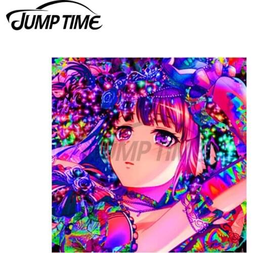Jump Time 13 x 13cm For Rainbow Ruby Car Accessories Stickers Sunscreen Decal Personality Creative Car Door Protector
