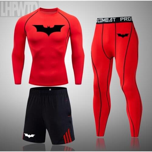2021 New Running Set Mens Fitness Shirt Pants MMA Rashguard Mens Sportswear Long Sleeve T-Shirt Bodybuilding Tops