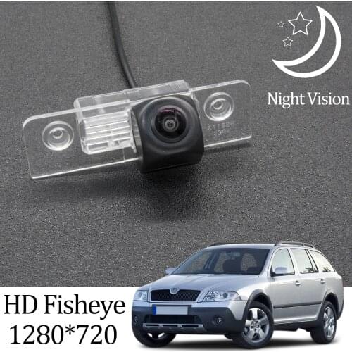 Owtosin HD 1280*720 Fisheye Rear View Camera For Skoda Octavia MK2 (1Z) 2004-2013 Car Vehicle Reverse Parking Accessories