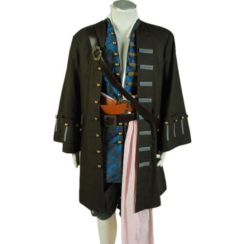 Pirates Captain Jack Cosplay Sparrow Halloween Costume Outfit Halloween Carnival Men