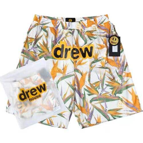 DREW Beach Shorts Mesh Breathable Summer Pants High Quality Tops HOUSE JUSTIN Brand Smiley