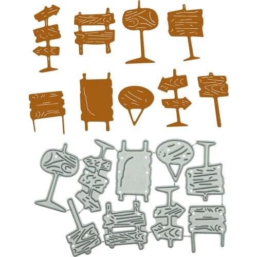 Various Direction Sign Board Pattern Cutting Dies For Scrapbooking Handcraft Card Clip Art Decorating Punch Stencil
